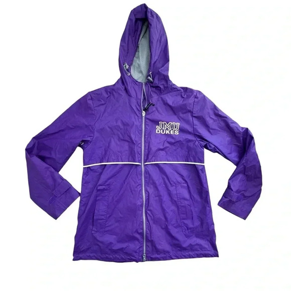 JMU Vintage Purple Full Zip Rain Jacket James Madison University Football Coat - Picture 1 of 15
